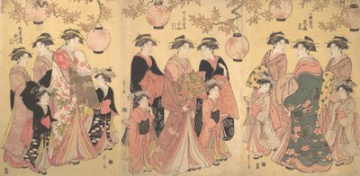 A Yoshiwara felvonulás ősszel, kb. 1793. alkotó: Hosoda Eishi