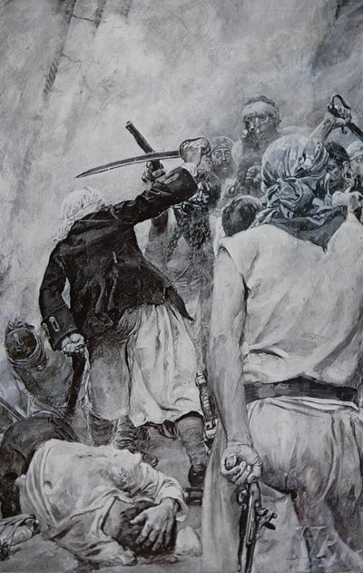 Kalózharc (litho) alkotó: Howard (after) Pyle