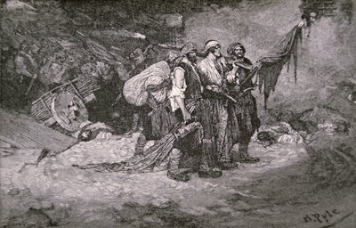 Panama kifosztása, Henry Morgan kalózai alkotó: Howard (after) Pyle