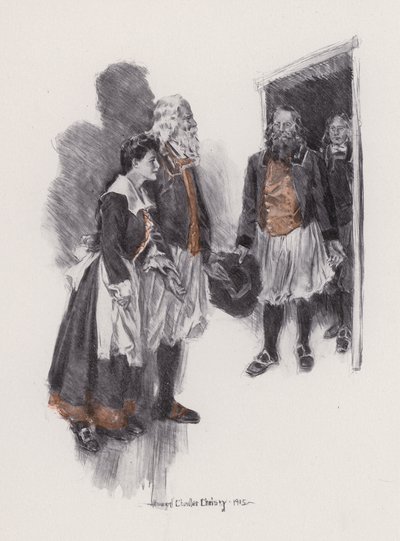 Illusztráció az Evangeline-hez, A Tale of Arcadie, Henry Wadsworth Longfellow (litho) alkotó: Howard Chandler (after) Christy