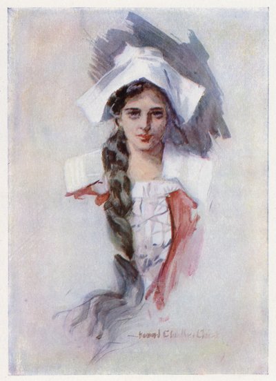 Illusztráció az Evangeline-hez, A Tale of Arcadie, Henry Wadsworth Longfellow (litho) alkotó: Howard Chandler (after) Christy