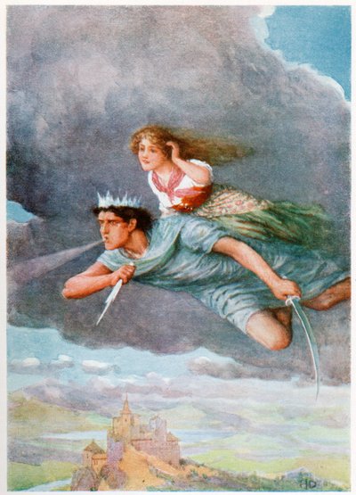 „Ezer mérföld óránként”, az olasz tündérmesékből, Lilia E. Romano, kiadó: Raphael Tuck & Sons (színes litho) alkotó: Howard Davie