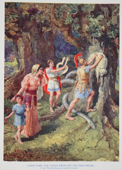 "Jason letépte a gyapjút a fa törzséről" (színes litho) alkotó: Howard Davie