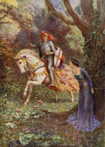 Szent György egy csodálatos szépségű hölgyet látott (színes litó) alkotó: Howard Davie