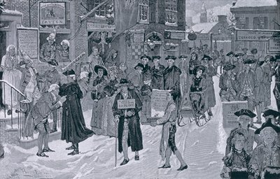 Karácsony reggel Old New Yorkban a forradalom előtt, illusztráció a Harper