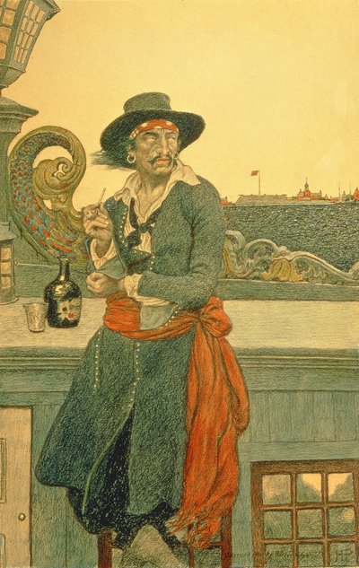 Kidd az „Adventure Galley” fedélzetén, John D. Champlin „The True Captain Kidd” című művéből, a Harper