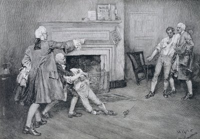 Tollemache kapitány és Pennington kapitány találkozója a „The City Arms”-ban, illusztráció az „Old New York Taverns”-ből, John Austin Stevens, pub. a Harper