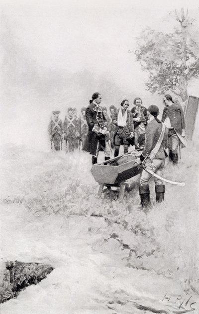 The Burial of Braddock, illusztráció: "Washington ezredes", Woodrow Wilson, pub. a Harper