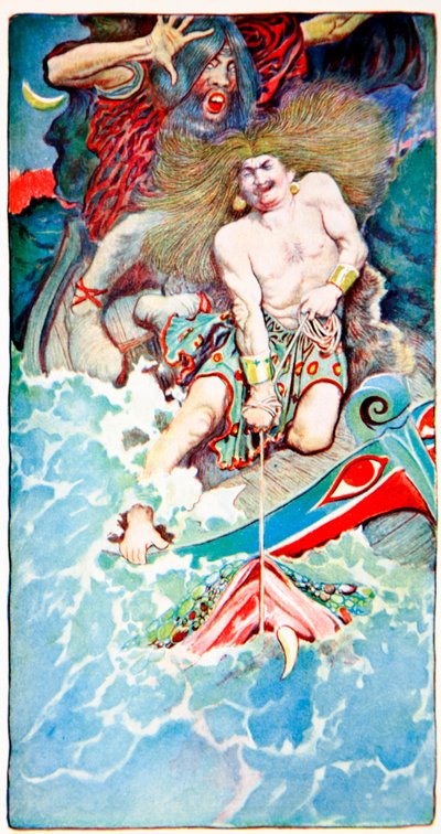 The Fishing of Thor and Hymir, a Folk Legends of the Sea, Harpers Magazine, 1902 alkotó: Howard Pyle