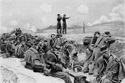 „They Waited the Order to Charge”, illusztráció William Gilmore Beymer „Young” című művéből, pub. a Harper