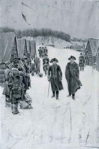 Washington és Steuben a Valley Forge-ban, illusztráció a "General Washington"-ból, Woodrow Wilson, pub. a Harper