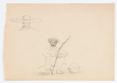 Cím nélkül (Ülő férfi bottal) alkotó: Howard Russell Butler