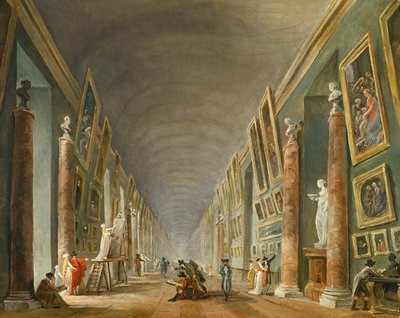 La Grande Galerie du Louvre entre 1801 et 1805 - A Louvre nagy galériája 1801 és 1805 között ... alkotó: Hubert (circle of) Robert