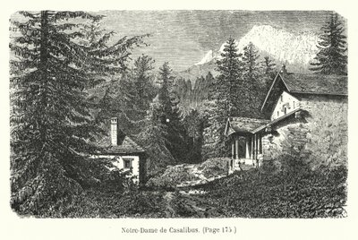 Illusztráció a Les Deux Robinsons de la Grande-Chartreuse című könyvhöz (metszet) alkotó: Hubert Clerget