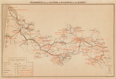 Pelerinages De La Guyenne Du Rouergue Et Du Quercy (színes litográfia) alkotó: Hubert Clerget