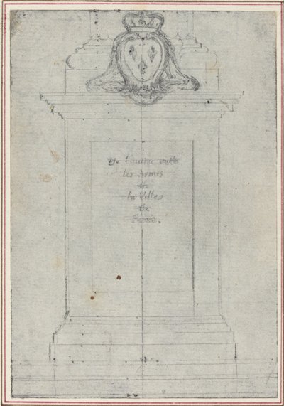 Egy lábazat, amelyet a francia király karjai támasztanak alá alkotó: Hubert Francois Gravelot