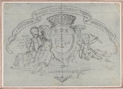 Címer három puttival alkotó: Hubert Francois Gravelot