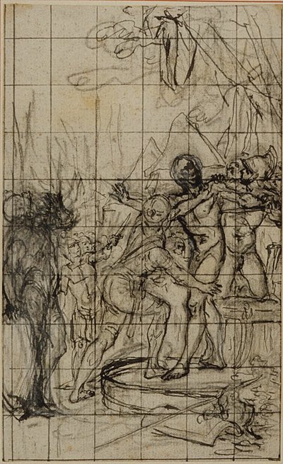 Nagyított tanulmány egy illusztrációhoz Tacitus "Tiberius, avagy az Évkönyvek hat első könyve", 1. könyv, 1. kötet. alkotó: Hubert Francois Gravelot