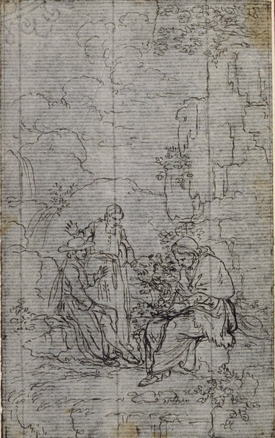 Tanulmány a vignettához Dinouart apát "Vie du Venerable don Juan de Palafox" című művében, 391. o. alkotó: Hubert Francois Gravelot