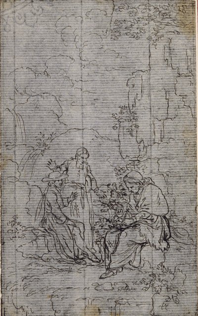 Tanulmány a vignettához Dinouart apát "Vie du Venerable don Juan de Palafox" című művében, 391. o. alkotó: Hubert Francois Gravelot