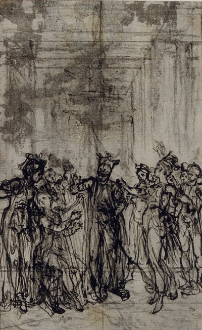 Tanulmány Jean François Marmontel "Contes Moraux" című művének vignettájához alkotó: Hubert Francois Gravelot