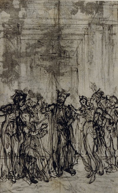 Tanulmány Jean François Marmontel "Contes Moraux" című művének vignettájához alkotó: Hubert Francois Gravelot