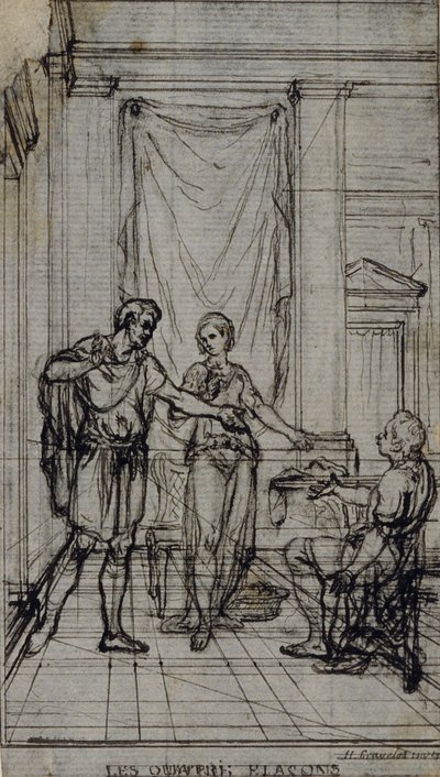 Tanulmány Jean François Marmontel "Contes Moraux" című művének vignettájához alkotó: Hubert Francois Gravelot