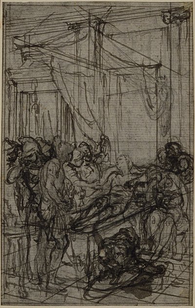 Tanulmány egy illusztrációhoz Tacitus "Tiberius, avagy az Évkönyvek hat első könyve" II. könyv, 1. kötet. alkotó: Hubert Francois Gravelot