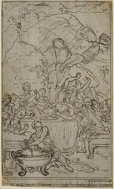 Tanulmány egy illusztrációhoz Tacitus "Tiberius, avagy az Évkönyvek hat első könyve", IV. könyv, 2. kötet, 2. tanulmány. alkotó: Hubert Francois Gravelot