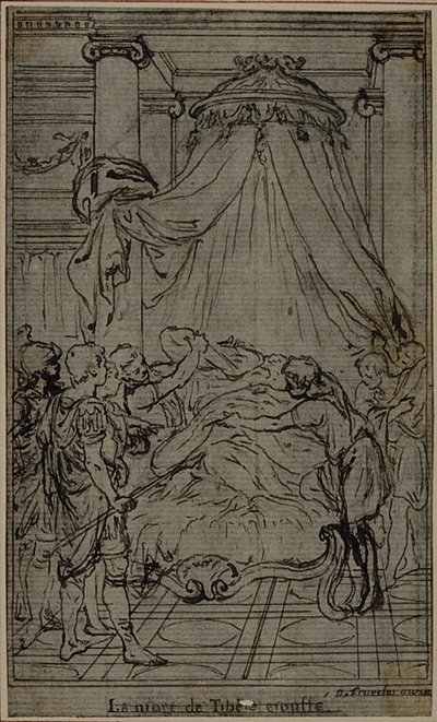 Tanulmány egy illusztrációhoz Tacitus "Tiberius, avagy az Évkönyvek hat első könyve", VI. könyv, 3. kötet, Zárótanulmány alkotó: Hubert Francois Gravelot