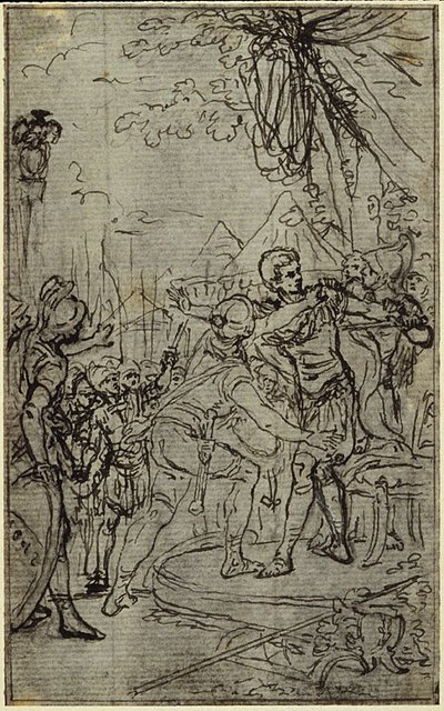 Tanulmány egy illusztrációhoz Tacitus "Tiberius, avagy az Évkönyvek hat első könyve" I. könyv, 1. kötet, 3. tanulmány alkotó: Hubert Francois Gravelot