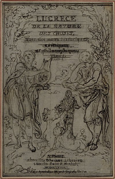 Tanulmány Lucretius "De la Nature des Choses" című művének I. könyvéhez készült vignetta-előképhez. alkotó: Hubert Francois Gravelot