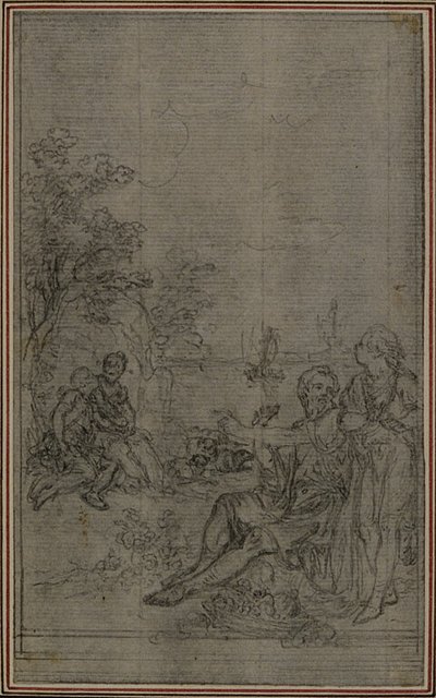 Tanulmány Lucretius "De la Nature des Choses" című művének vignettájához, II. kötet, IV. könyv alkotó: Hubert Francois Gravelot