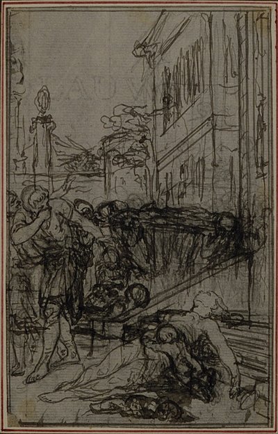 Tanulmány Lucretius "De la Nature des Choses" című művének vignettájához, II. kötet, VI. könyv alkotó: Hubert Francois Gravelot