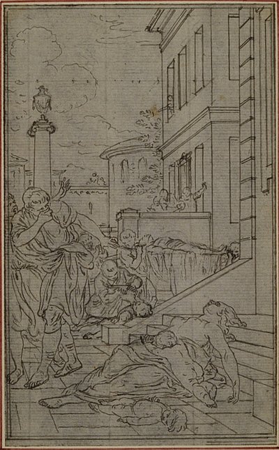 Tanulmány Lucretius "De la Nature des Choses" című művének vignettájához, II. kötet, VI. könyv alkotó: Hubert Francois Gravelot