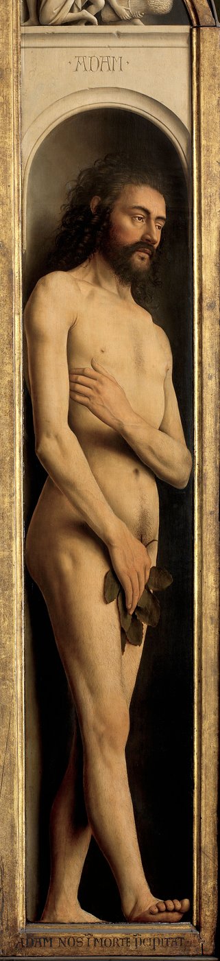 Ádám, részlet a genti oltár bal szárnyából alkotó: Hubert & Jan van (1390 1441) Eyck