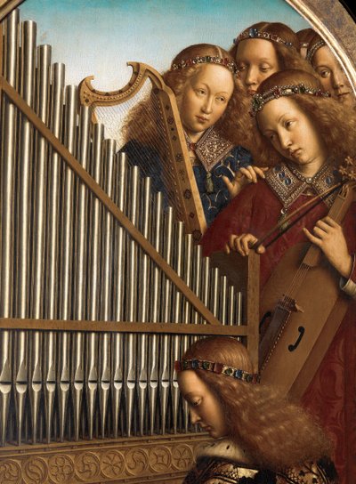 Angyalzenészek Szent Cecíliával, a genti oltárról alkotó: Hubert & Jan van (1390 1441) Eyck