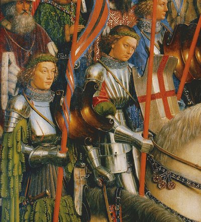 Részlet a Krisztus lovagjairól, a genti oltár bal oldaláról alkotó: Hubert & Jan van (1390 1441) Eyck