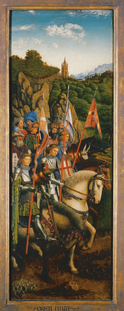 Krisztus lovagjai, a genti oltárkép bal oldaláról alkotó: Hubert & Jan van (1390 1441) Eyck
