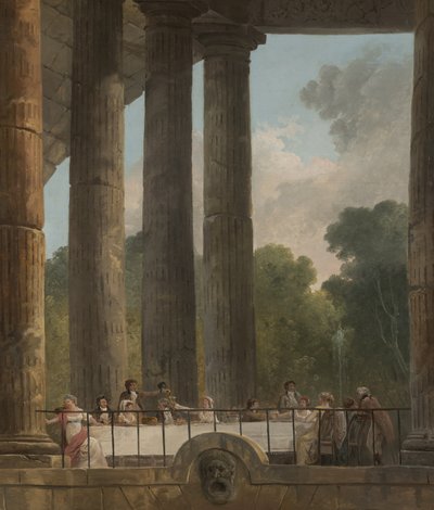 Bankett a templom romjai között, 1795 alkotó: Hubert Robert