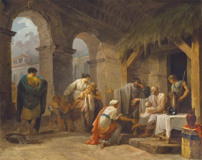 Belisaire egy gazdálkodó vendégszeretetében, aki az ő parancsai alatt dolgozott, 1787 alkotó: Hubert Robert