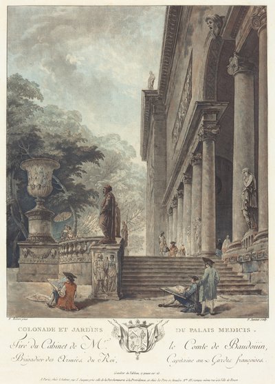 A Medici-palota oszlopsora és kertjei (Colonnade et Jardins du Palais Medicis) alkotó: Hubert Robert
