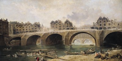 Házak lebontása a Notre-Dame hídon, 1786 körül alkotó: Hubert Robert