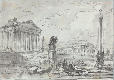Fantasy egy ókori Campidoglioról alkotó: Hubert Robert