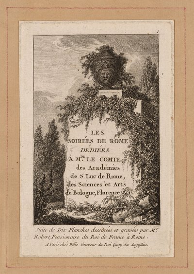 Az első tányér az Esték Rómában című könyvből alkotó: Hubert Robert