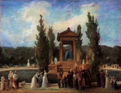 Emlékművet emeltek a Tuileriákban Jean Jacques Rousseau tiszteletére október 10-én alkotó: Hubert Robert