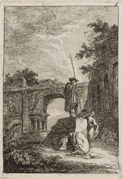Nyolcadik tányér a Római estékből, 1763-64 alkotó: Hubert Robert