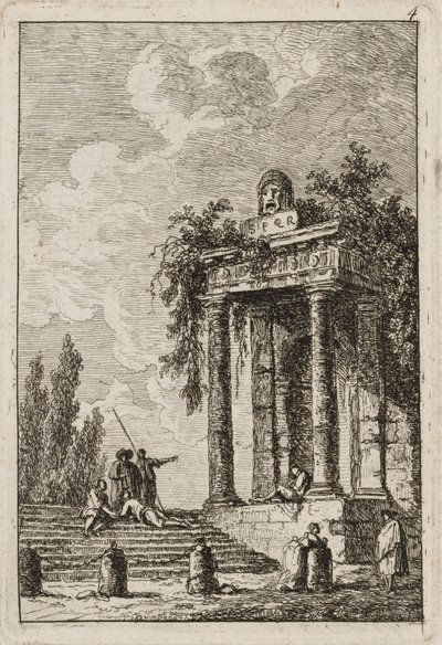 Négyes tányér az Esték Rómában, 1763-64-ből alkotó: Hubert Robert