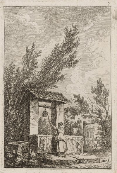 Hetes tányér az Esték Rómában című filmből alkotó: Hubert Robert