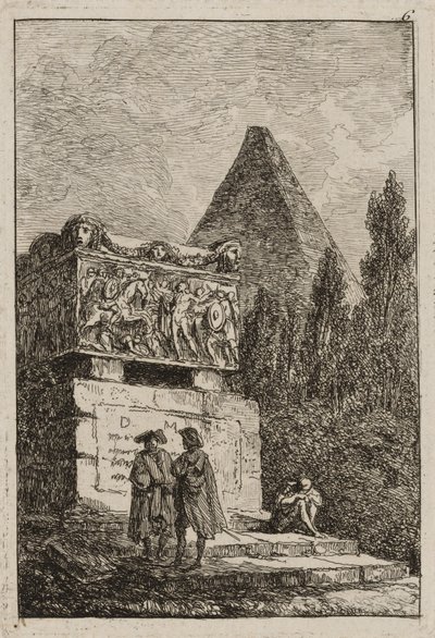 Hatodik tábla az Esték Rómában, 1763-64-ből alkotó: Hubert Robert